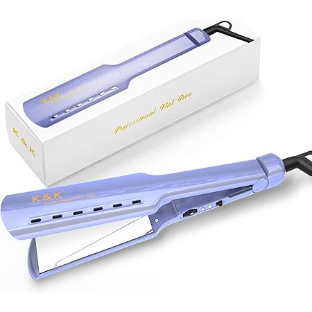 Amazon.com: Plancha para el cabello con calor instantáneo profesional de  calidad de salón de hierro plano de 1.9 in extra grande Nano placa de  titanio de doble voltaje enderezar el cabello plancha