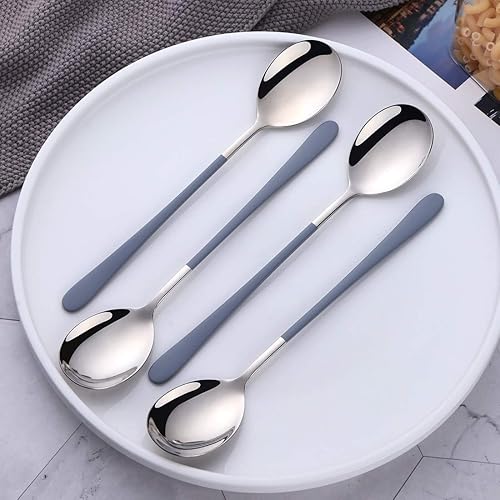 Miniatura 2 de Juego de cucharas de cena, cucharadas de 8.2 pulgadas, cubiertos de acero inoxidable 1810, cuchara de espresso para el hogar, cocina, restaurante
