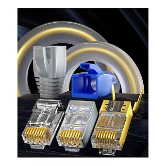 50 Pcs Cat6 Cat6A Cat7 Strain Relief Boot, RJ45 Plug Connector Cover Modular Network Plug Cap Cable Connector Boots, Black