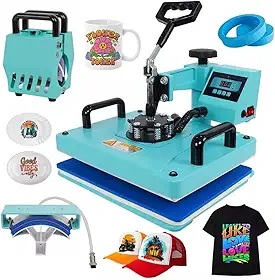 Prensa Térmica Sublimação 5x1 Máquinas De Prensa Térmica Transferência De Calor Por Para Camisetas Caneca Chapéu Placa (Azul 110V)