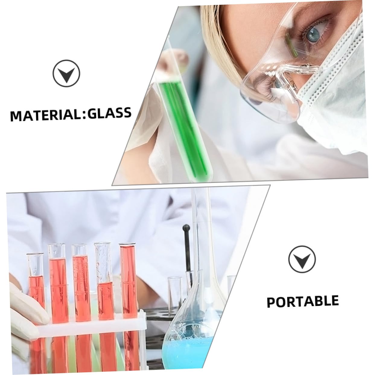 SOLUSTRE 20pezzi Provette Di Trasparenti Per Esperimenti Scientifici e Progetti Fai Te Riutilizzabili e Sicure Per Laboratori e Attività Creative