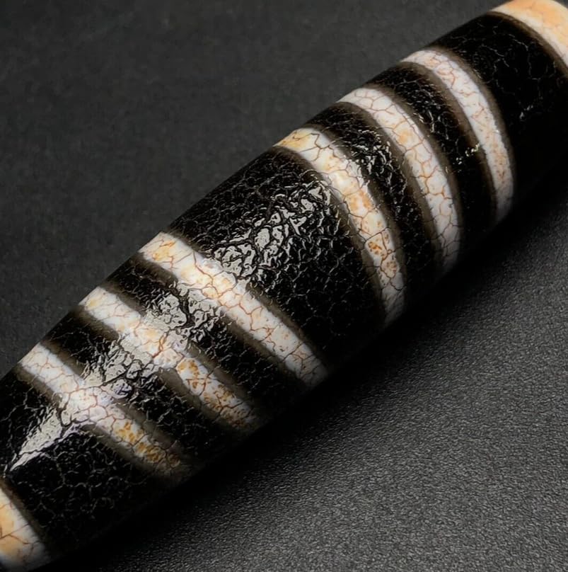 Magic Ancient Tibetan DZI Bead Old Agate Multi Line Totem Amulet Pendant 59×16mm