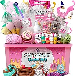 Original Stationery Ice Cream Slime Kit for Girls, Amazing Ice Cream Slime Kit to Make Butter Slime, Cloud Slime & Foam…