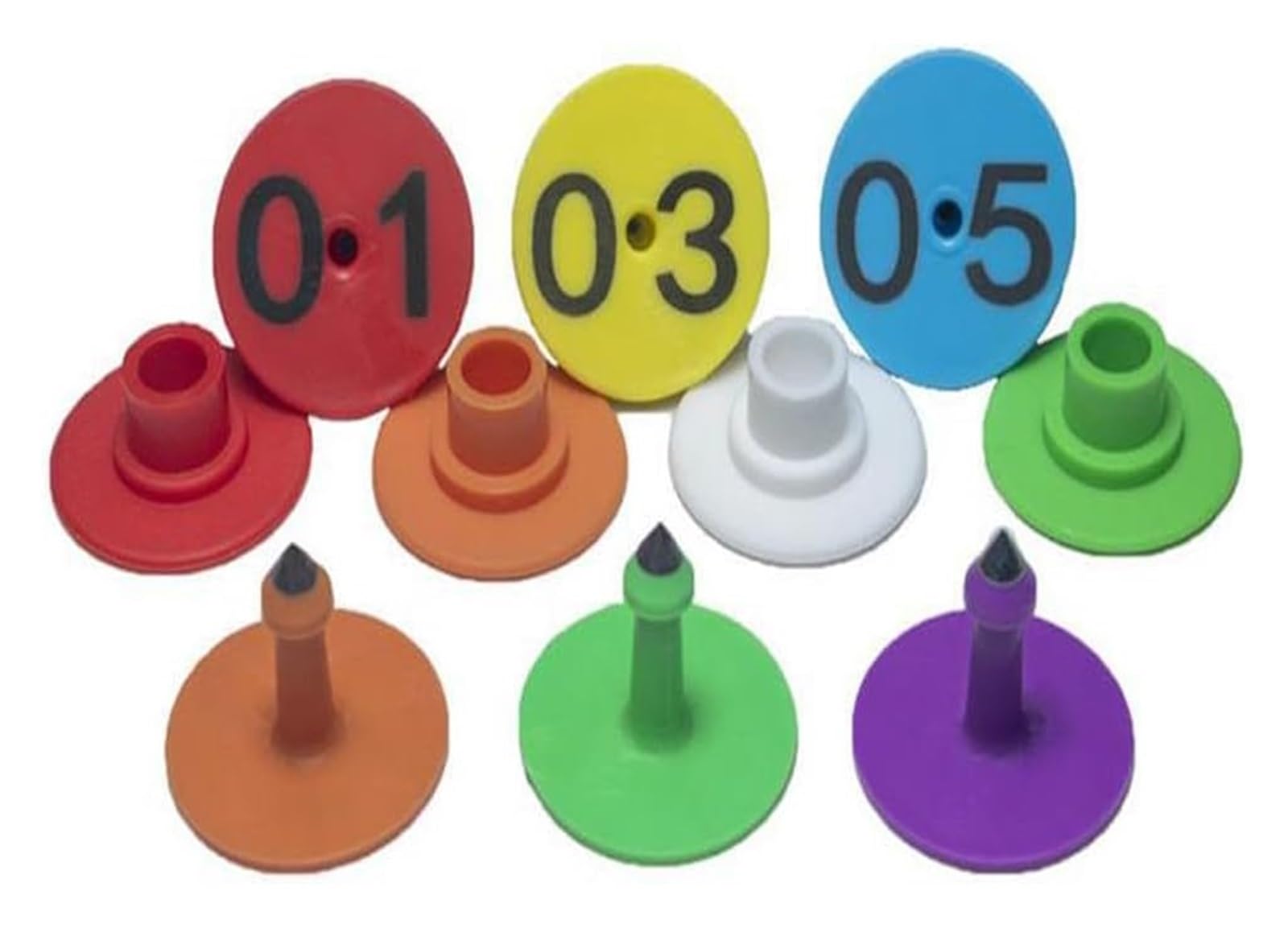 Plastikowa karta numerowa, oznaczenia zwierząt 100 szt. kolczyków do uszu świń, zielone, średnie, do uszu świń i macior(Red)