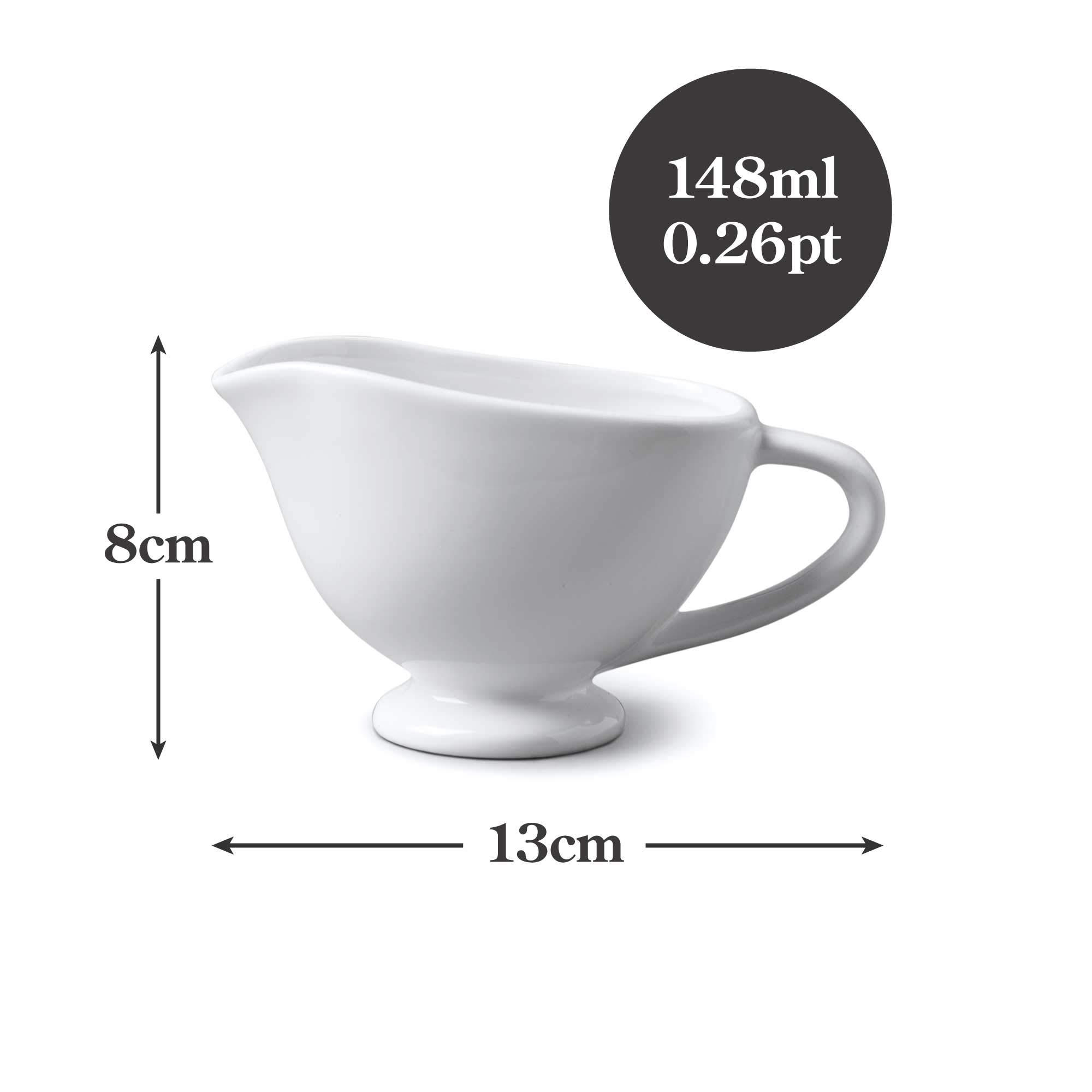 WM Bartleet & Sons - 1750 TSET30 - Juego de 2 salseras tradicionales, de porcelana, tamaño pequeño, Blanco, 148ml