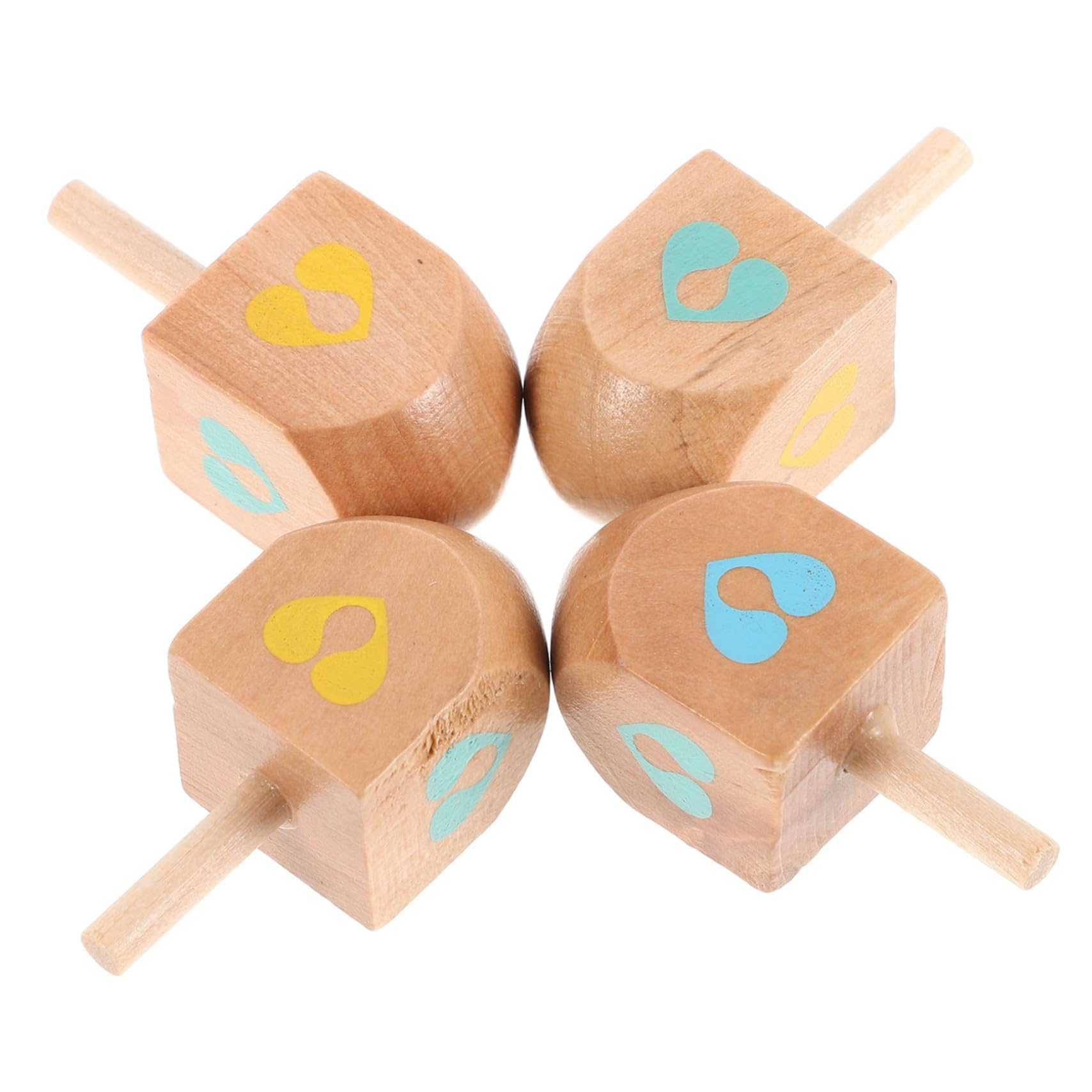 Toyvian DIY Blank Wooden Spinning Tops Standard Size for Hanukkah Games Kindergarten Desktop Party Favor