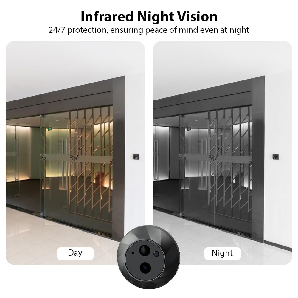 Timbre con vídeo WiFi para cámara de Mirilla de apartamento Pantalla a Color de 4,3 Pulgadas Aplicación Smart TY 1080P PIR Detección de Movimiento Cámara de Alarma Visualización