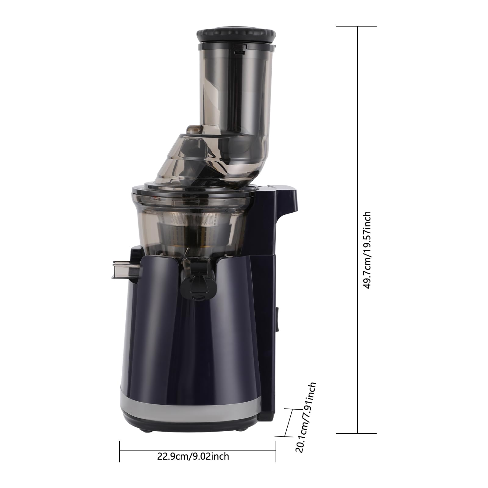 Electric Juicer, 250W Powerful Juicer, 800ml Electronic Juicer Machine, for Fruit, Vegetables, Pomegranate, Citrus Fruits, Dark Blue