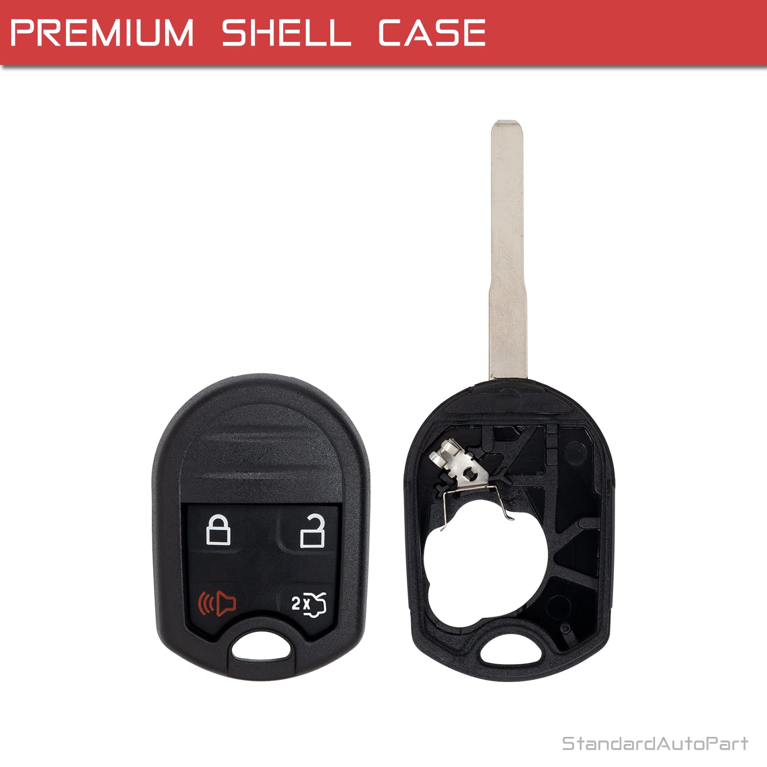 Key Fob Shell Case for Transit Connect Escape C-Max Fiesta Focus 164-R8046 R8046 - Picture 2 of 4