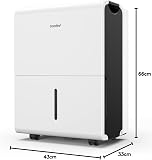 COMFEE' Deumidificatore, Bianco, 50 L - 116 ㎡ - 12