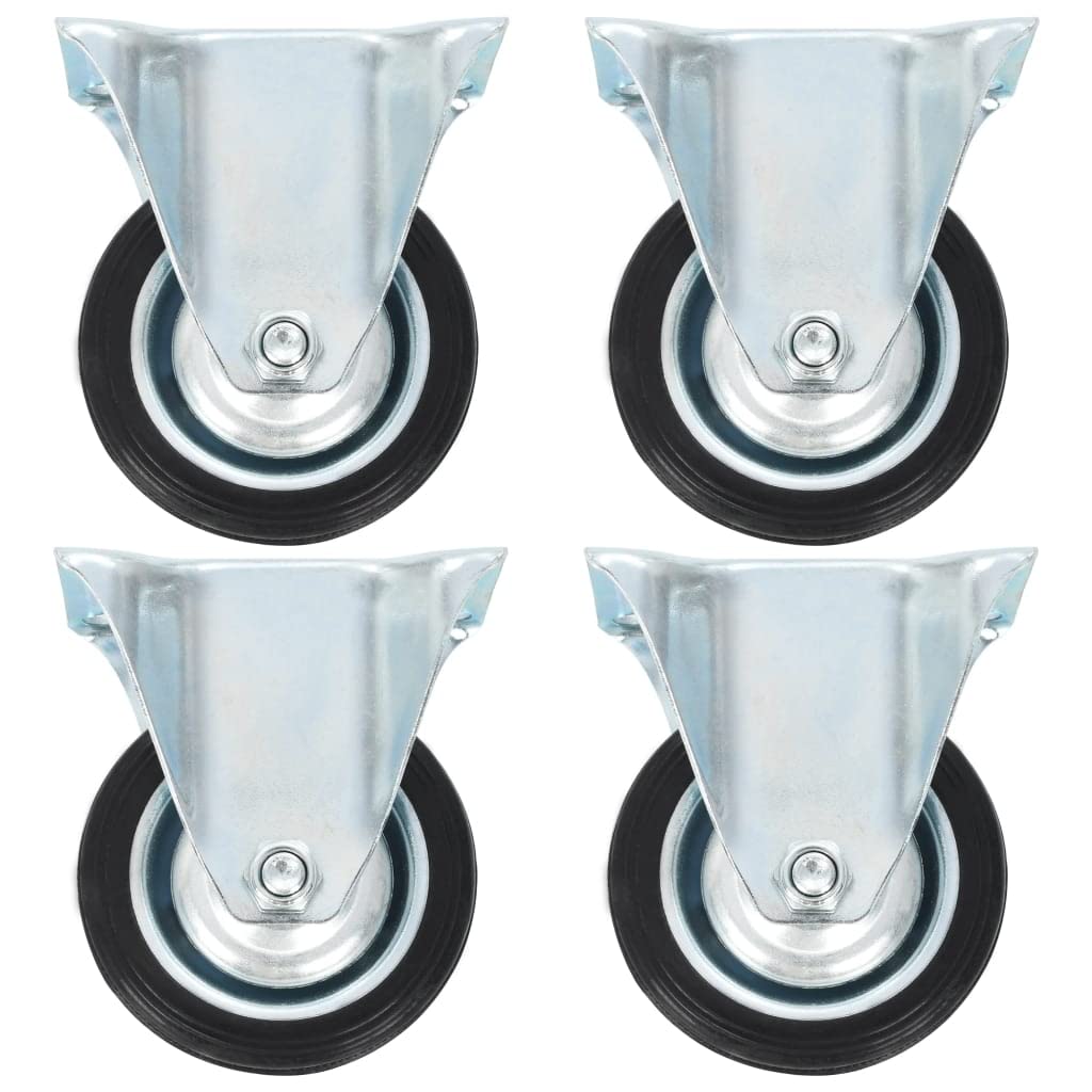 vidaXL 12x Bockrollen Transportrollen Möbelrollen Schwerlastrollen Laufrollen Rollen Möbelrolle Bockrolle Laufrolle Industrierolle 75mm Gummi Eisen