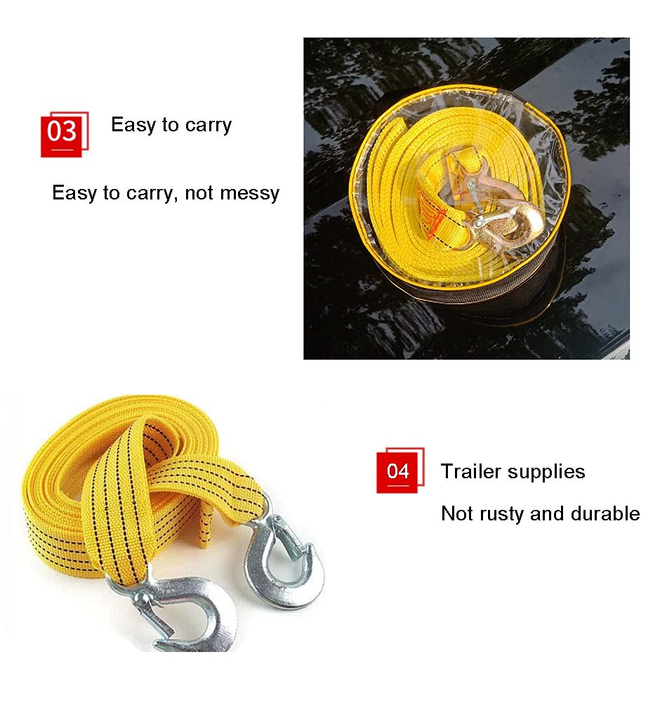 Cuerda de remolque 3-10M Cuerda de remolque naranja Cuerda de remolque de alta resistencia Doble capa gruesa Coche Furgoneta Camión de remolque Cuerda de tracción Cable de correa de remolque Correa de