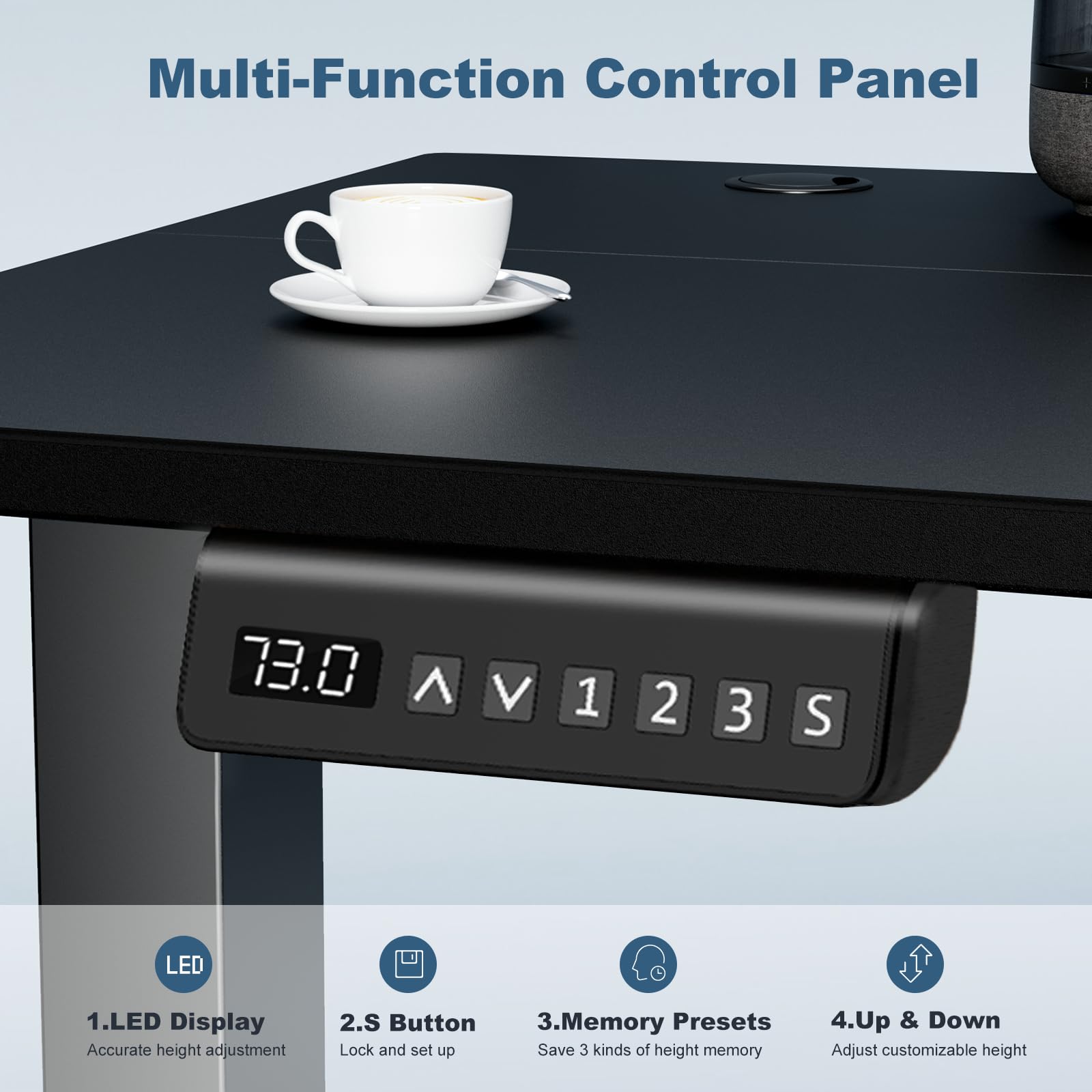 DUMOS 48 Inch Electric Standing Desk Height Adjustable Sit to Stand Up Computer Workstations Work PC Table Home — view 5