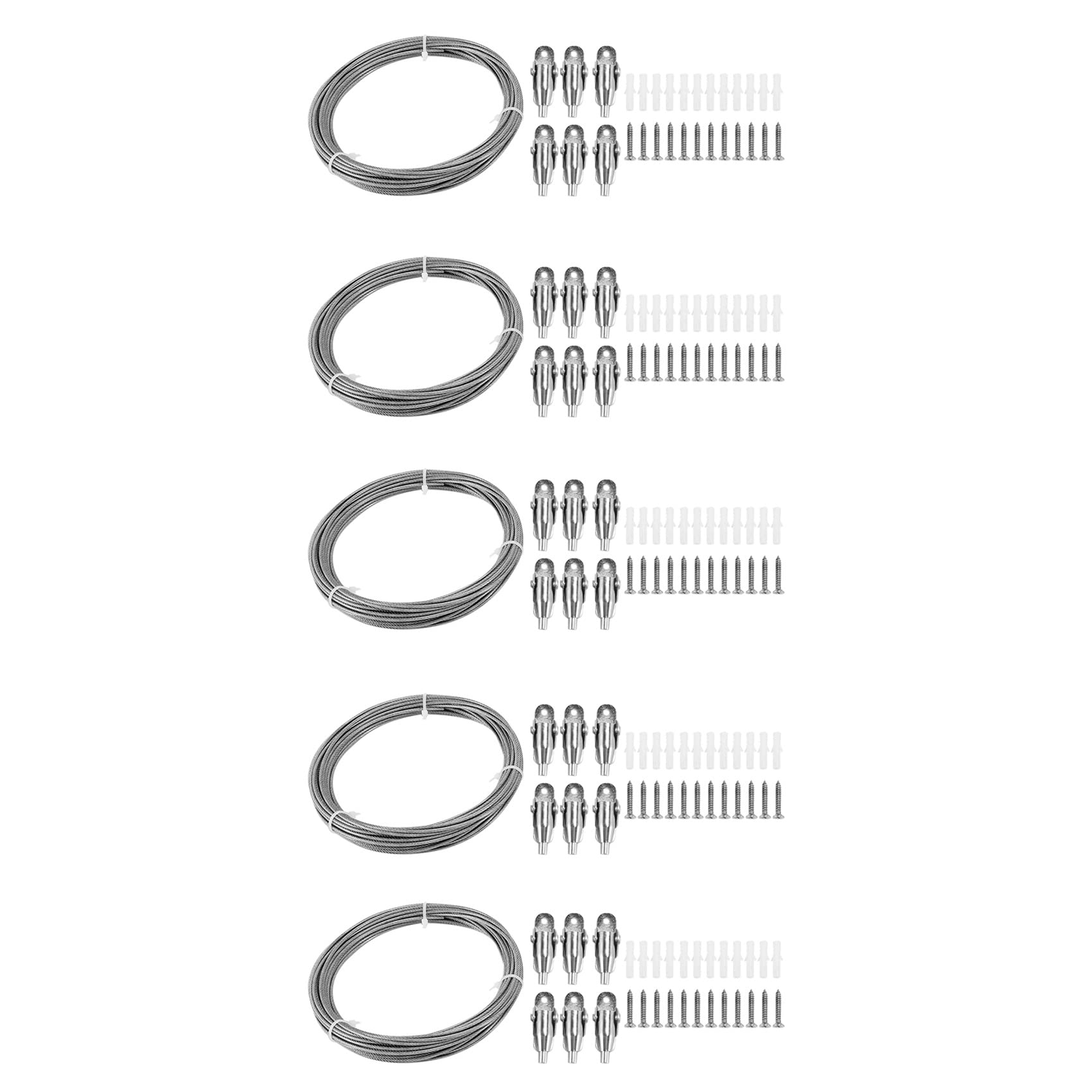 Corde de rideau acier inoxydable réglable 5x10m câble de suspension intérieur PVC