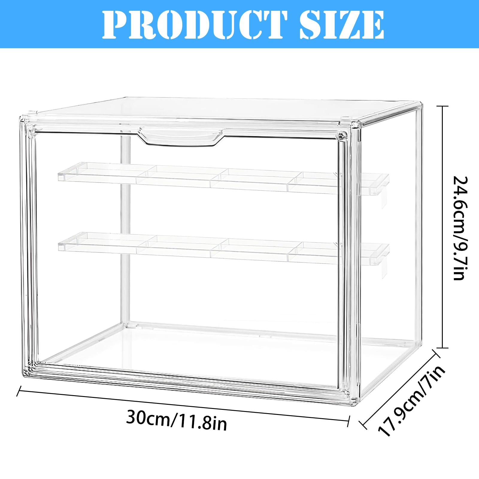 Wystawa - 30 x 24,6 x 17,9 cm Teca pleksi - przezroczysta wystawa do przechowywania modeli akrylowych do przechowywania figurek akcji