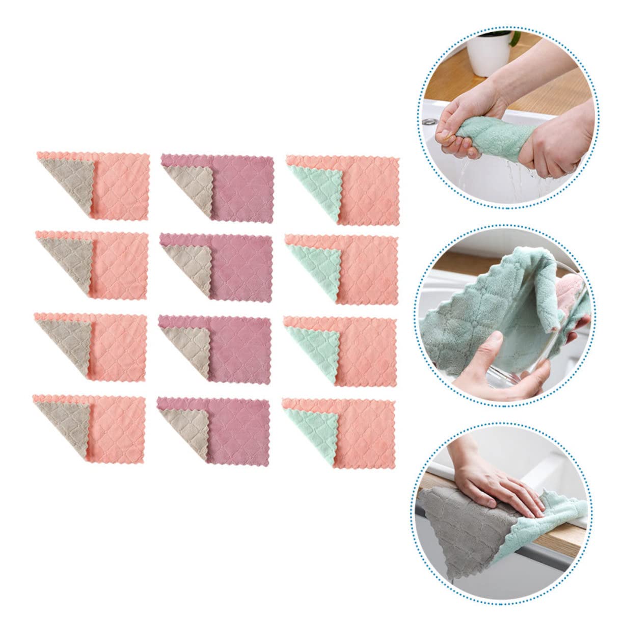 PartyKindom 40piezas Paños De Limpieza De Microfibra Absorbentes para Cocina De Unidades Limpieza Rápida y Efectiva Doble Aleatorios para Utensilios y Superficies