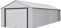 Vista 31 de Arrow Shed 12' x 10' Murryhill Garage Galvanized Steel Extra Tall Walls Prefabricated Shed Storage Building, 12' x 10', Flute Gray