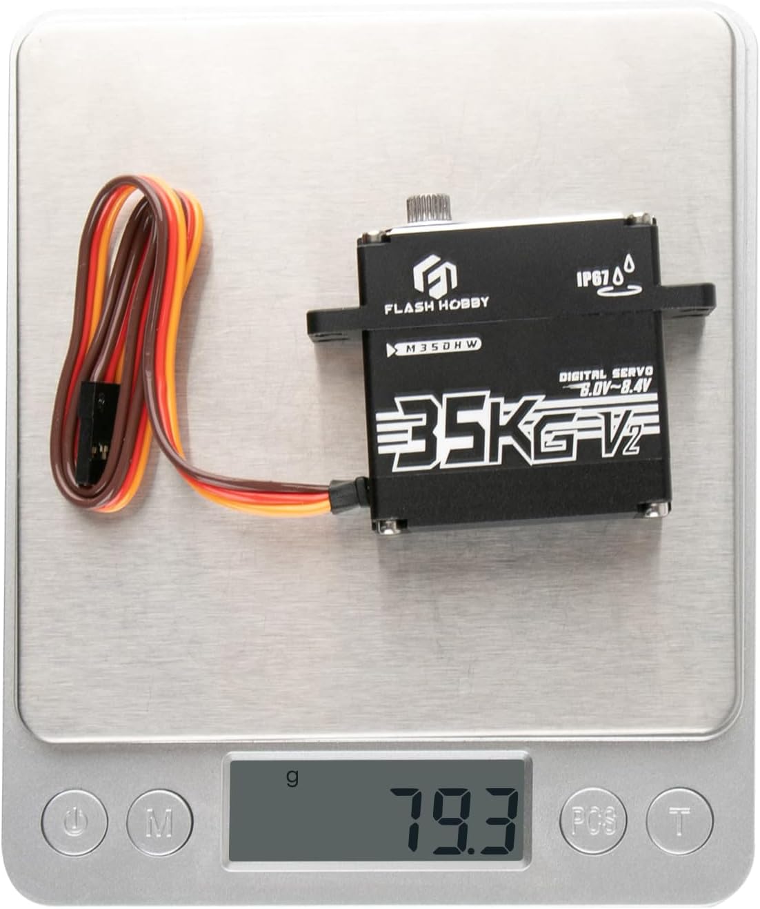 FLASH HOBBY 35KG RC Digital Servo 8.4V High Torque Servo with IP67 Waterproof for 1/8 1/10 Scale RC Crawler Cars Trucks Boats & Robot Arms(Control Angle 180°)