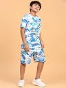 Ninos Dreams Boys Cotton T-shirt & Shorts Coord set/Boys' Soccer Ball - Dinosaur Print Cotton Coord Set - Casual Summer Tee & Shorts Outfit for Kids (12-14 Years, Blue White) gallery image