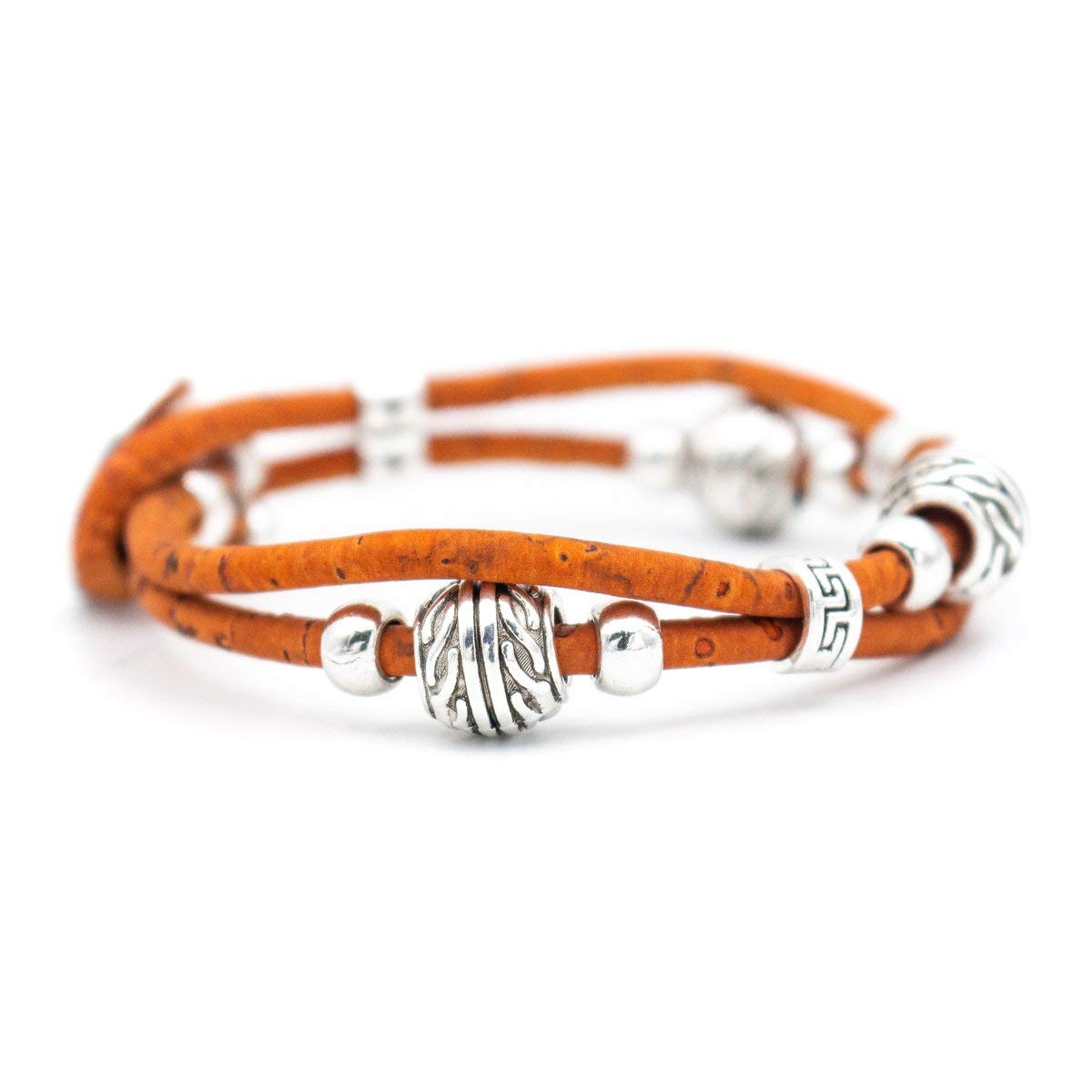WAY2BB - Coloured cork rope bracelets with steel beads