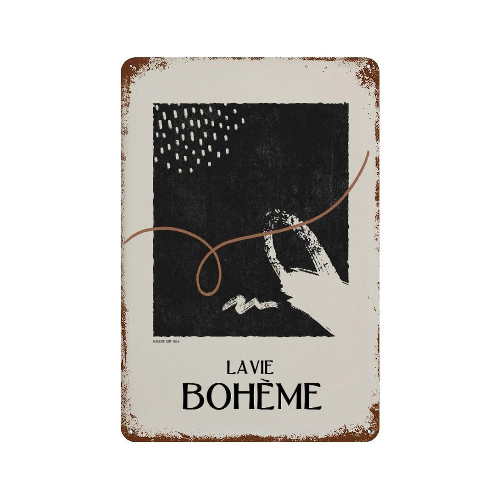 xiaoxiaoshen La Vie Boheme Neutral Abstract Figure Wall Decor Art Metal Tin Poster Modern Home Decor Art Home Bar Shop Decorations Vintage Sign 30x20cm