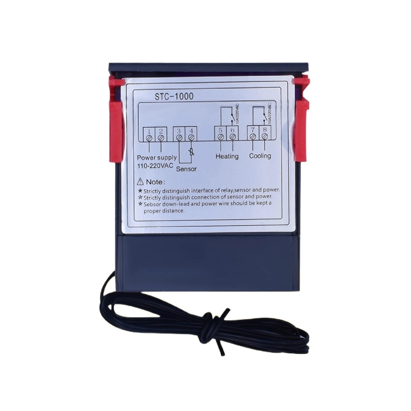 1 Uds STC-1000 controlador de temperatura Digital termostato relé Dual 12V 24V 220V(STC-1000-110-220VAC)