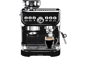 MIROX Espresso Machine: The Ultimate Coffee Delight with Built-in Frother and Bean Grinder