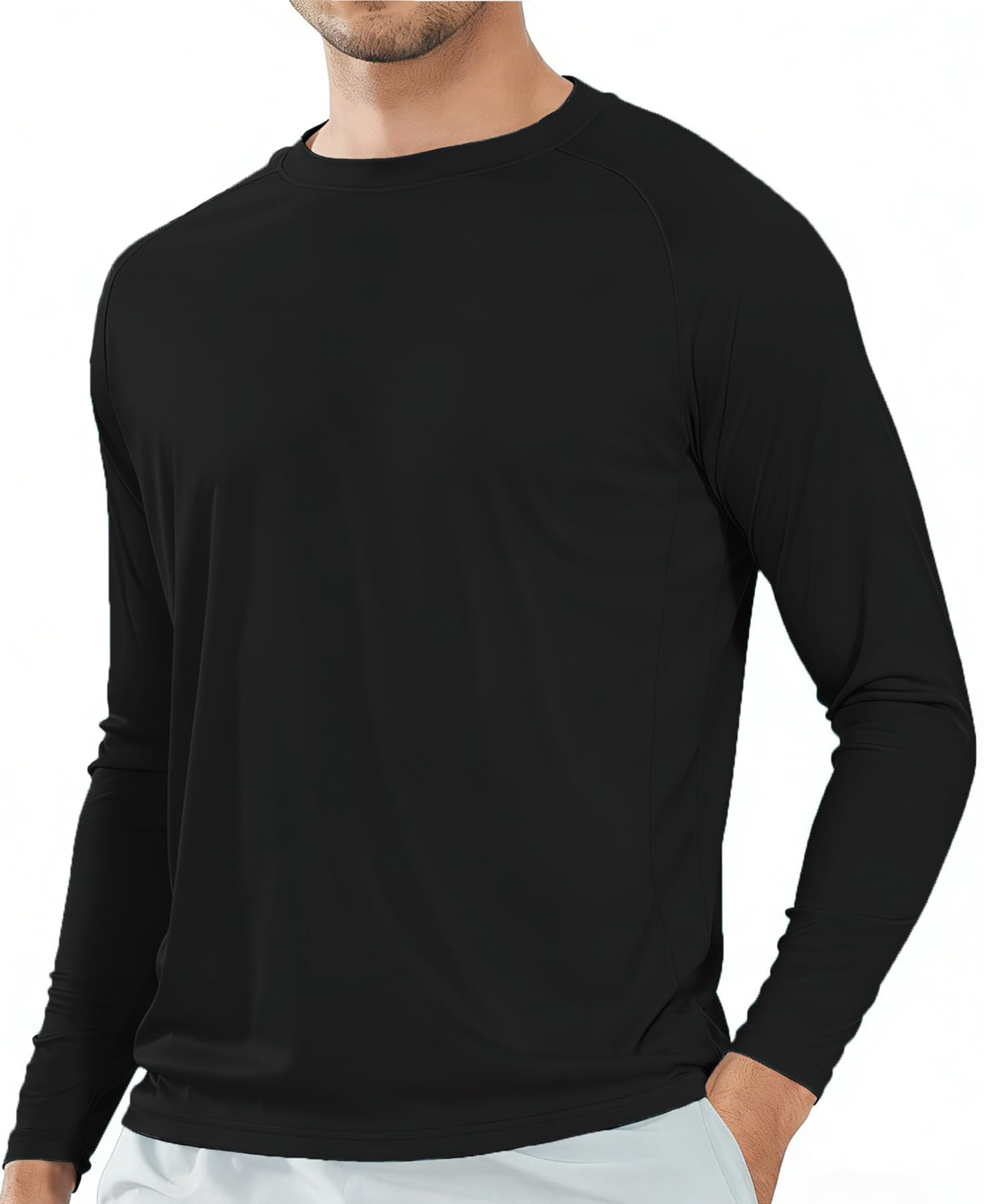 KINGFEN Men's Rash Guard Long Sleeve T-Shirts UPF Sun Protection Quick Dry Shirt Lightweight Athletic Fishing Swim Tops