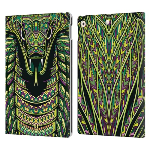 Étui iPad 10.2 portefeuille cuir Serpent Aztèque housse protection tablette Apple