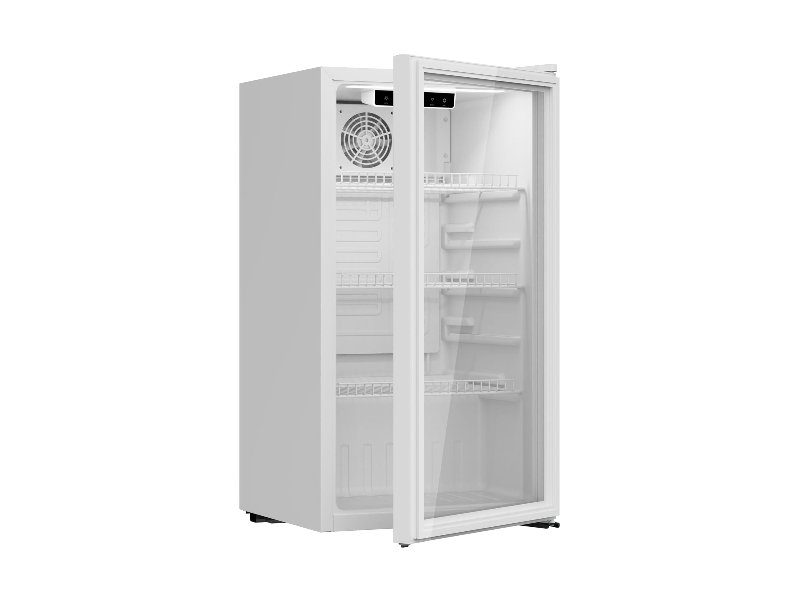 YUNA Cool-View GKS90W Glastürkühlschrank 89 L weiß