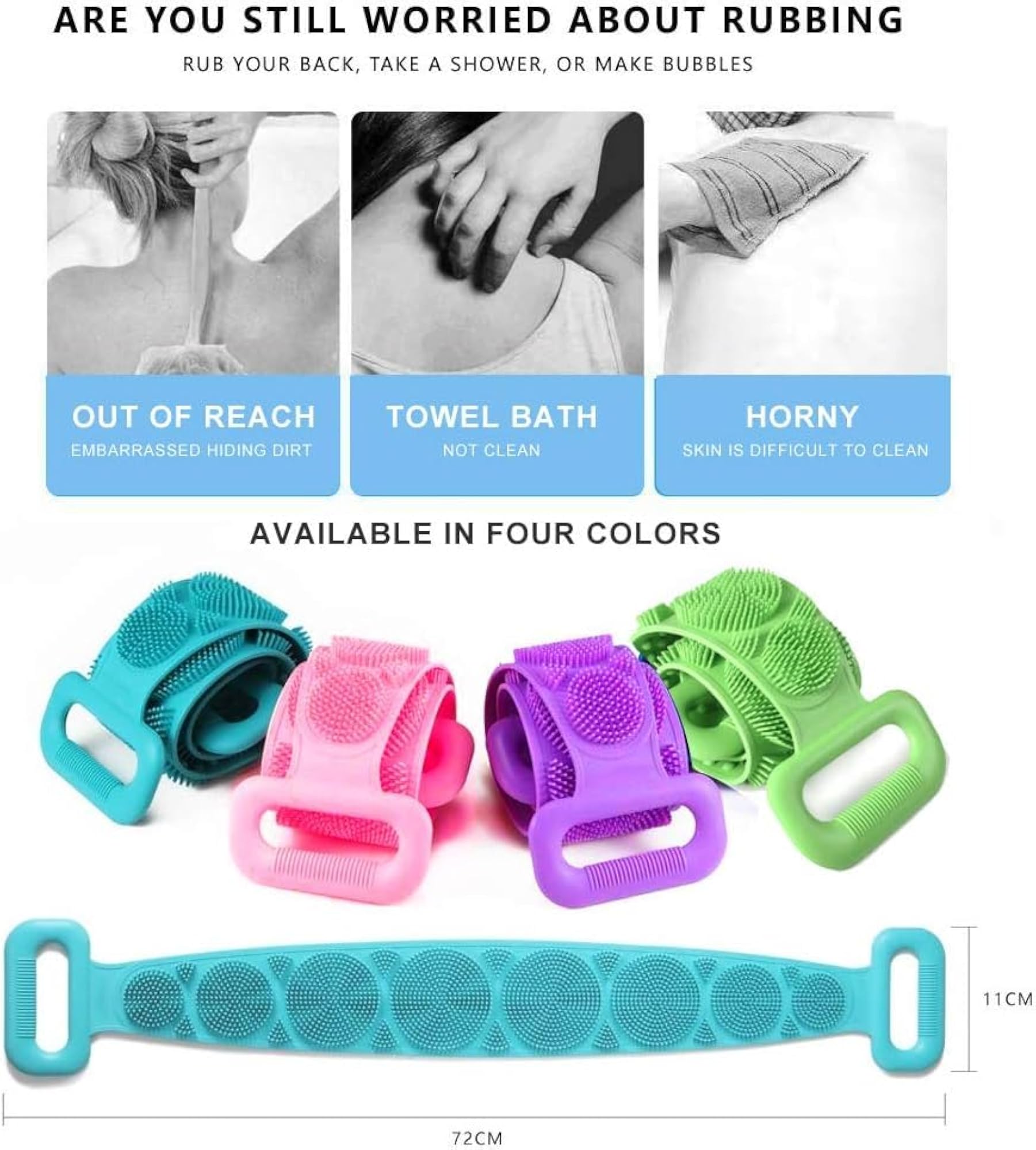Silicone Bath Body Brush Towel for Shower