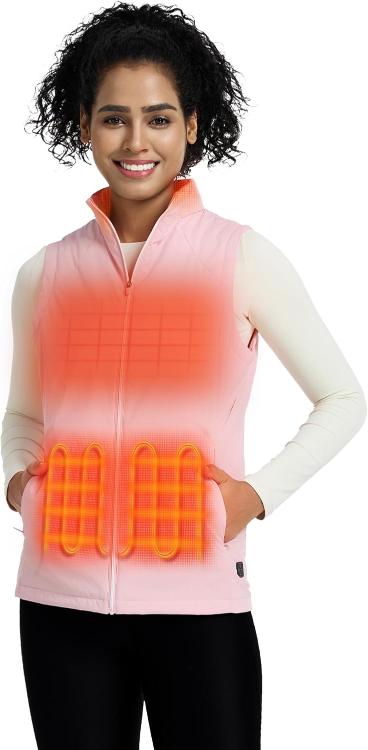 ORORO Women's Heated Vest with USB-C Rechargeable Battery, Lightweight Heating Vest for Running Hiking Golfing