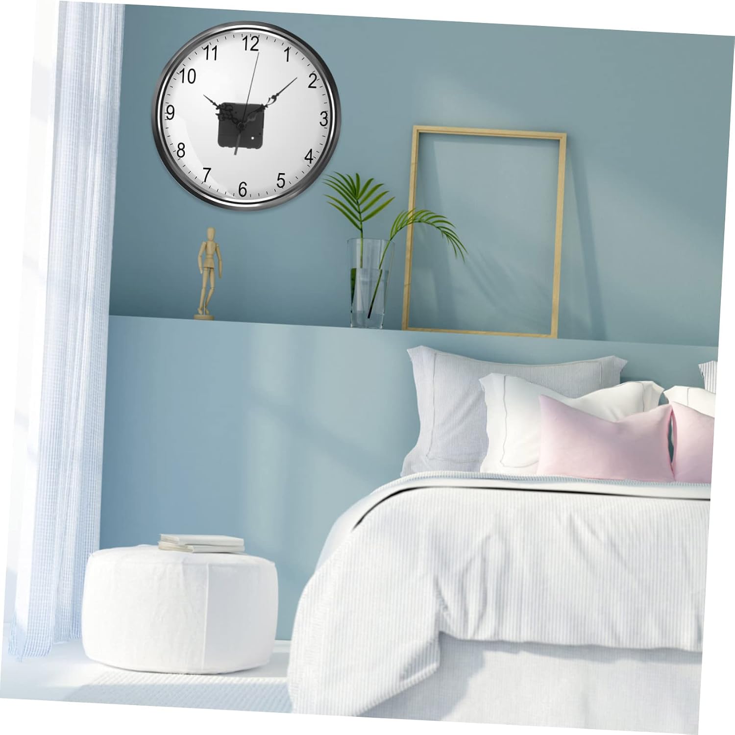 Reverse Clock Movement Kit Battery Operated Clock Mechanism Replacement with 3 Wall Parts for Unique Backward Time Display