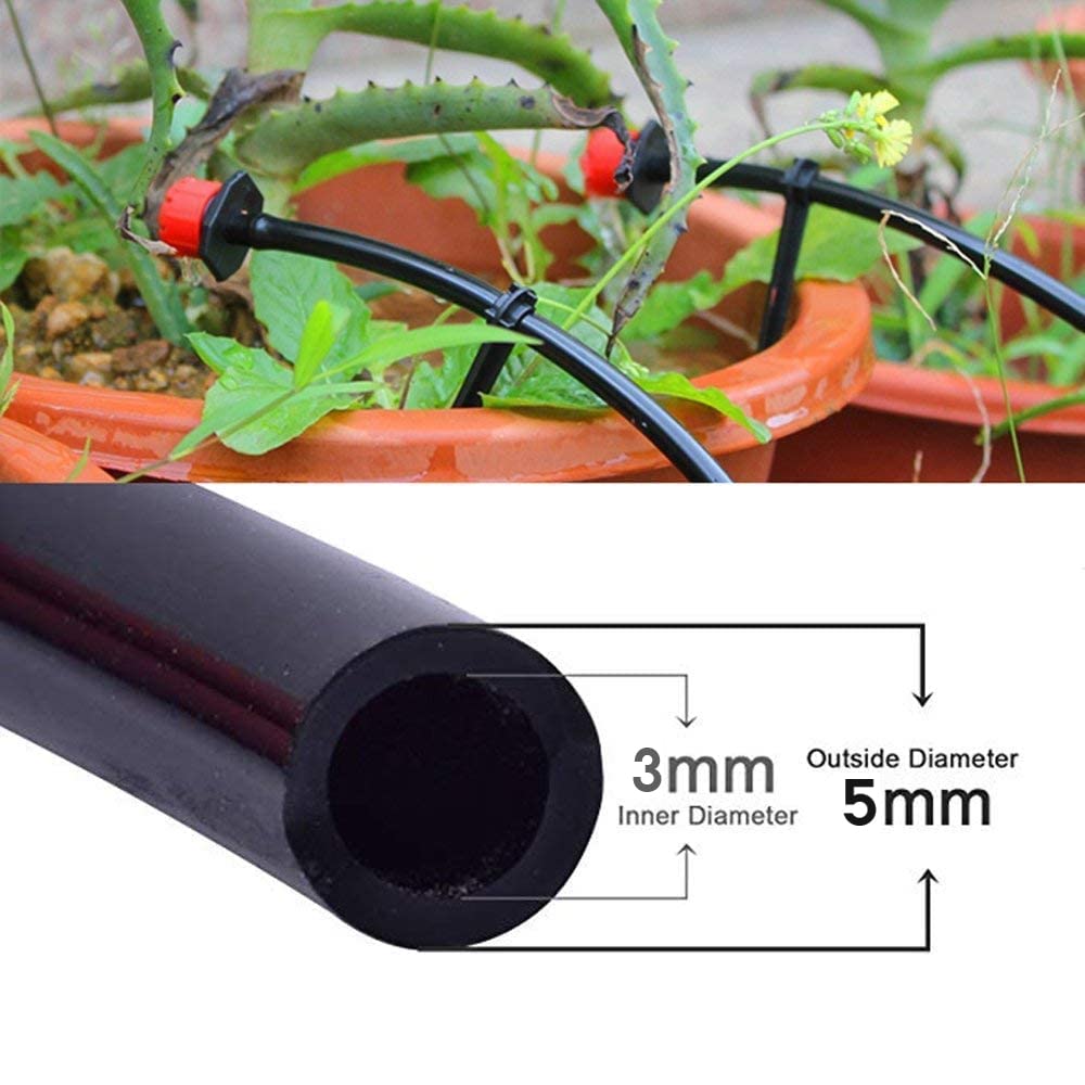 Microtubo flexible 3 x 5 mm - Bobina de 200 metros | Color negro | Tubo de color NEGRO. Tubería utilizada para riego por goteo. Tubos de riego para Equipos de riego automático