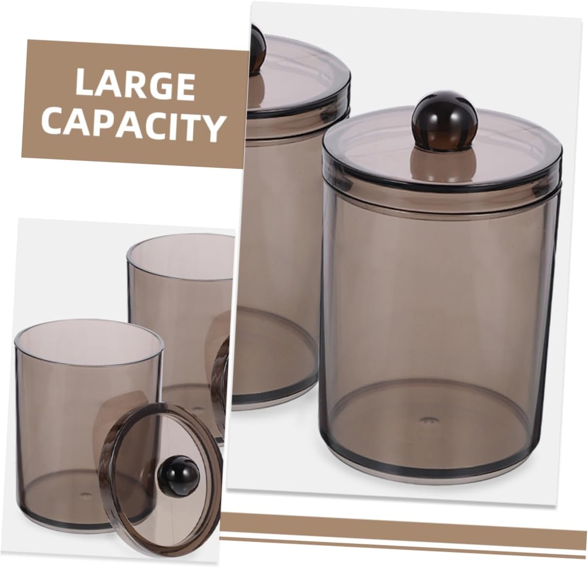 9pcs Cotton Swab Holder Transparent Storage Jar for Cotton Pads and Swabs Multi-functional Organizer for Home and Bathroom Use Elegant and Lightweight Design