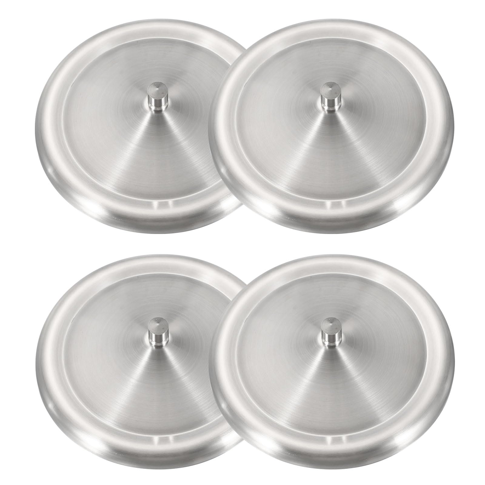 sourcing map 4Pcs Stainless Steel Mug Cover, 4.8" Universal Cup Lid Dust Prevention Brushed Surface Replacement Mug Lids for Hot Tea Home Kitchen Camping Daily Use