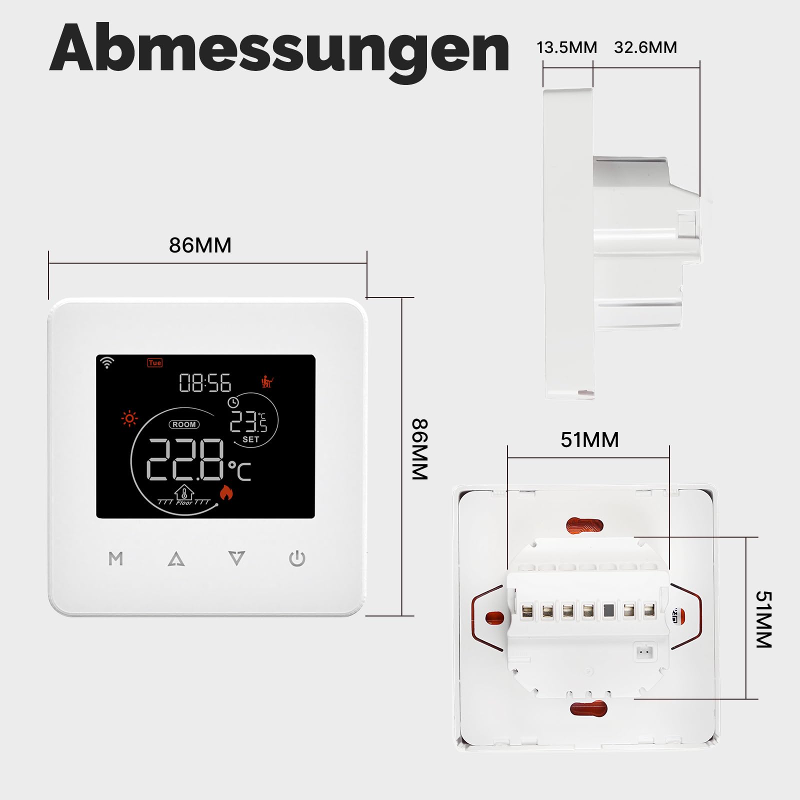 MOES Smart Thermostat für Boiler, WLAN Raumthermostat Programmierbares Kompatibel Alexa Echo/Google Home,Smart Life/Tuya App