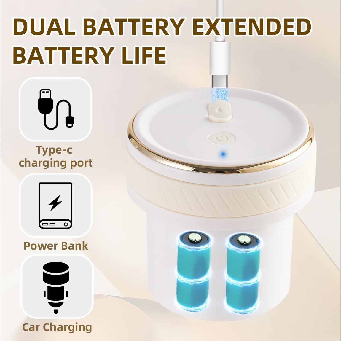 Mojoco Portable Smoothie Blender - 24oz Personal Blenders for Shakes and Smoothies - Cordless/Rechargeable Juice Blender with Stainless Steel Blade for Office, Gym, Camping, Travel