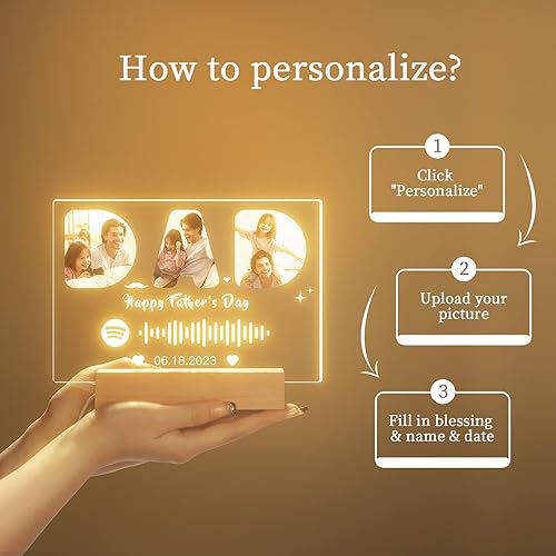 Miniatura 2 de witfox Placa personalizada de Spotify, ideas personalizadas para el día del padre, regalos de esposa e hijo, regalos personalizados para el día del