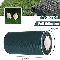 Vista 2 de TYLife Cinta de césped artificial de 6" x 49' (15 cm x 15 m) Cinta autoadhesiva para unión de alfombra de césped, verde