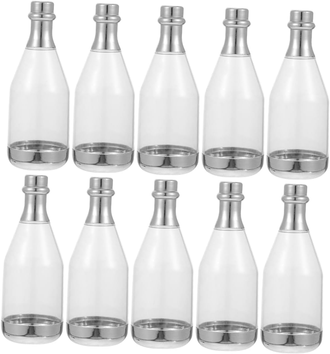 Didiseaon 30pcs Mini Bottle Candy Containers for Weddings Birthdays Parties Reusable Packaging for Treats and Favors Creative Silver Design