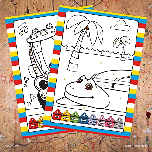 Little Tikes Let's Go Cozy Coupe 32 Page Color By Number Coloring Book With 8 Crayons 52743 #TOP3