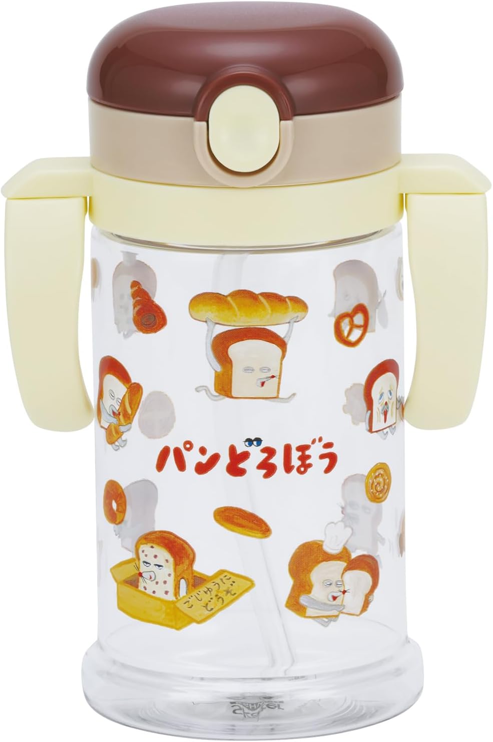 Skater KSHW2N-A Baby Straw Mug, Folding Handle & Shoulder Type, 2-Way Type, 12.5 fl oz (370 ml), For Ages 1 and Up, Pandorobo