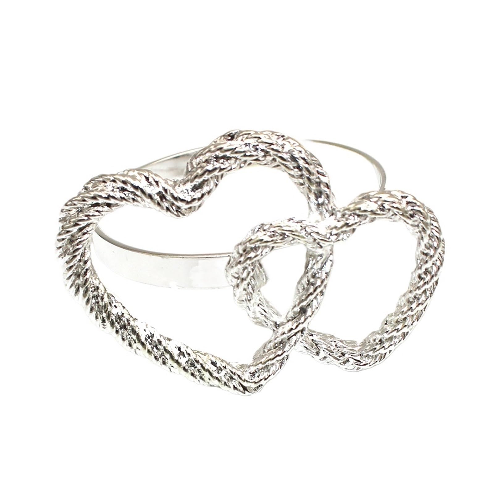 Gold Heart Napkin Rings 12pcs for Wedding Party Table Decor