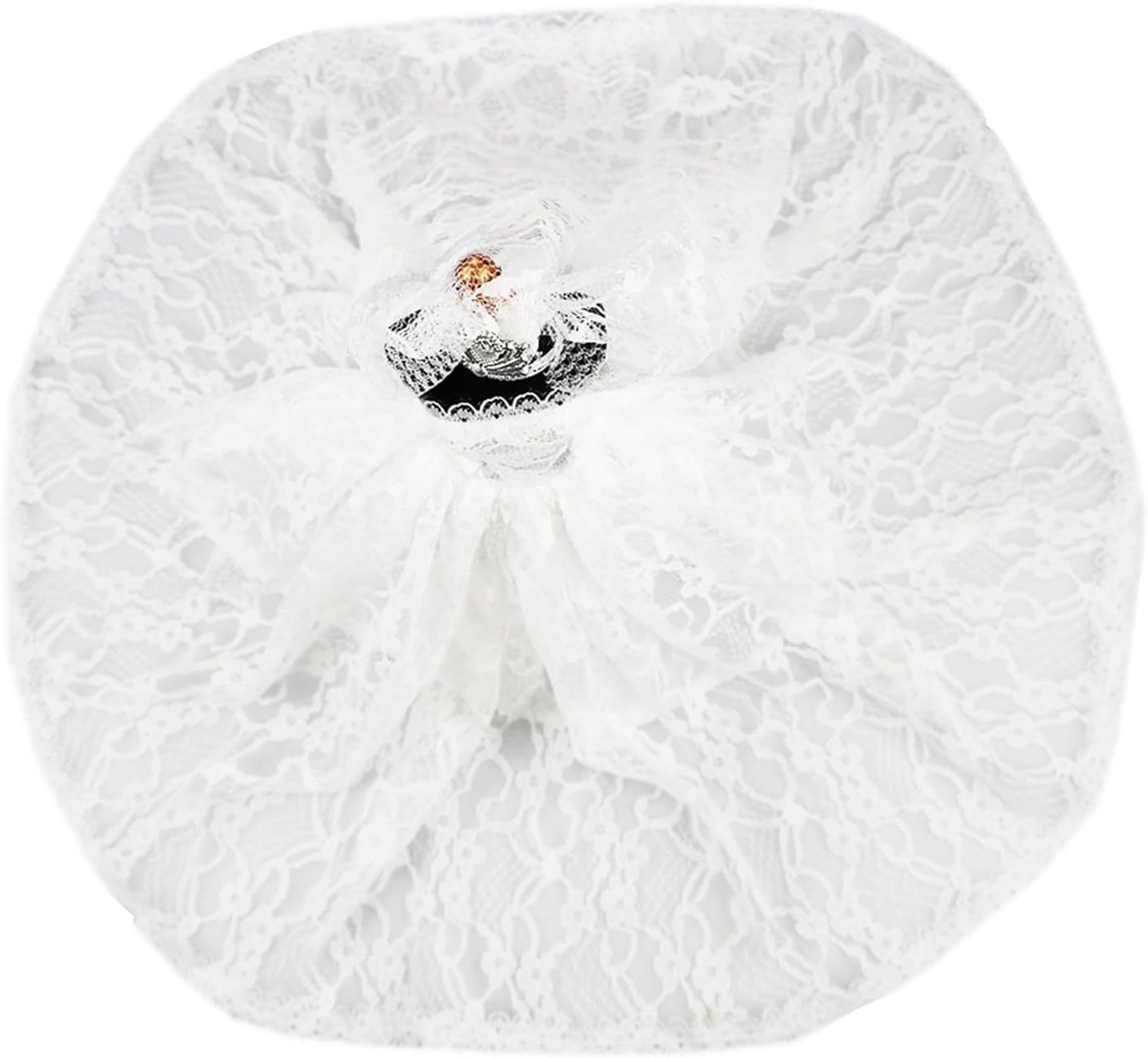 BARWA White Wedding Dress with Long Veil Evening Party Princess White Lace Gown Dress for 11.5 Inch Girl Doll