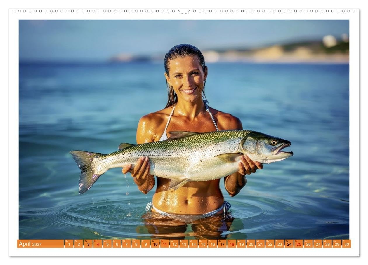 Sexy - Girls mit großen Lachsen (Wandkalender 2027 DIN A2 quer), CALVENDO Monatskalender: Selbstbewusste Girls präsentieren stolz ihre riesigen Lachse. (CALVENDO Erotik)