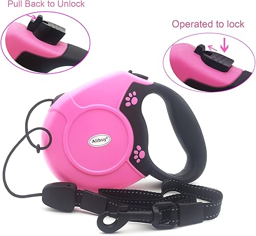 Miniatura 4 de Correa retráctil para perro de 26 pies, cable largo sin enredos de 360 para mascotas, mango antideslizante para perros pequeños, medianos y grandes,