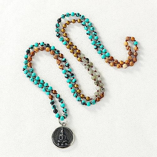 KELITCH Buddha Long Mala Beaded Necklaces Natural Gemstones Crystals Beads Pendant Prayer Meditation Necklaces New Handmade Fashion Jewelry3