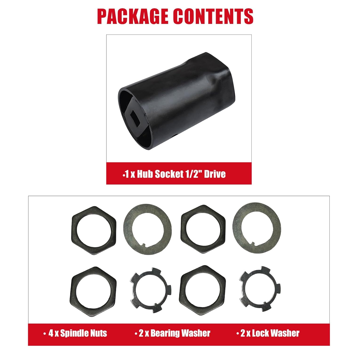 1/2" Drive 54mm 6-Point Hub Hex Locknut Socket for Toyota FJ LN RN Models, Wheel Bearing Locknut Socket for Landcruiser 40 50 60 70 80 100 105 Series for Hilux 4x4 4WD for Nissan Patrol