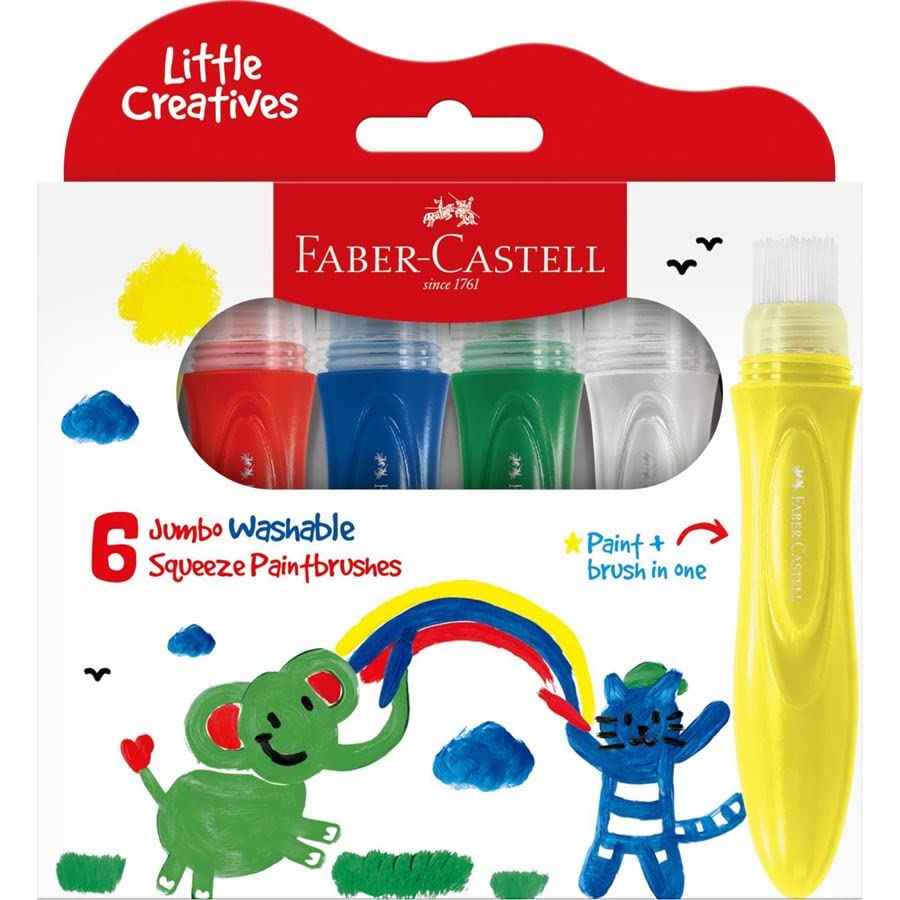 Faber Castell Jumbo Washable Squeeze Paint Brush Pack of 6 (B0BTM5FYK9) Amazon Price History, Amazon Price Tracker